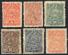 ARGENTINA: PROVINCE OF LA RIOJA: Year 1889, Complete Set Of 5 Values + Color Variety Of 5c., Mint Or Used, Fine To VF Ge - Autres & Non Classés