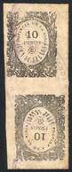 ARGENTINA: PROVINCE OF LA RIOJA: Year 1898, 10 Pesos, Vertical TETE-BECHE Pair, Used, One Thinned On Back, Superb Front, - Autres & Non Classés