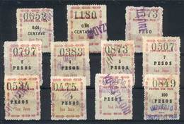 ARGENTINA: PROVINCE OF SAN JUAN: Frutos Del País, Year 1909, Set Of 11 Values Between 1c. And 100 Pesos, Used, VF Qualit - Other & Unclassified