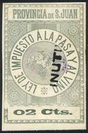 ARGENTINA: PROVINCE OF SAN JUAN: RAISINS AND WINE Tax, Circa 1890, 2c., Fantastic Stamp Of Large Size (approx. 100 X 150 - Autres & Non Classés