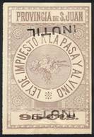 ARGENTINA: PROVINCE OF SAN JUAN: RAISINS AND WINE Tax, Circa 1890, 95c., Fantastic Stamp Of Large Size (approx. 100 X 15 - Sonstige & Ohne Zuordnung