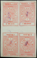 ARGENTINA: PROVINCE OF SAN JUAN: Grape-juice And Wine Tax: Large Size Stamps (approx. 11 X 15 Cm), $3 In Red And Carmine - Autres & Non Classés