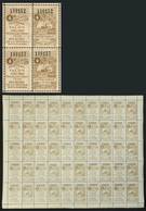 ARGENTINA: Province Of SANTA FE: Year 1907 Patentes, Contrucción Directa Y Guia 4 Cents, COMPLETE SHEET Of 25 Examples W - Autres & Non Classés