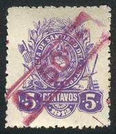 ARGENTINA: PROVINCE OF SANTIAGO DEL ESTERO: Year 1912, PROVISIONAL Stamp 50c. On 5c., Original Gum, Extremely Rare! - Autres & Non Classés