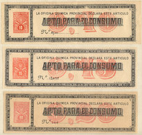 ARGENTINA: PROVINCE OF TUCUMÁN: Oficina Química (Chemicals Office), Set Of 3 Unused Values (10c, 15c And 20c.), Excellen - Other & Unclassified
