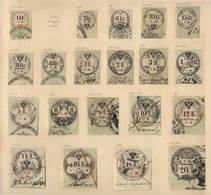 AUSTRIA: Old Collection With 355 Revenue Stamps (1850-1870), Including A Number Of Rare And Scarce Stamps And Many Perfo - Revenue Stamps