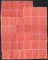 COLOMBIA: Year 1889/90 1P. Red On Rose Paper, 47 Stamps, Most In Blocks Of 6 (several Unmounted), Very Fine General Qual - Kolumbien