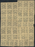 COLOMBIA: Year 1889/90 20c. Black On Yellow, Perforated, 87 Unmounted Stamps, Most In Blocks Of 6, Very Fine General Qua - Kolumbien
