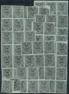 COLOMBIA: Years 1893/4 50c. Black On Blue Paper, 60 Unmounted Stamps, Most In Blocks Of 5, Very Fine General Quality! - Colombie