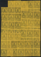 COLOMBIA: Years 1891/2 20c. Black On Yellow Paper, 66 Unmounted Stamps, Most In Blocks Of 6, In General Of Very Fine Qua - Kolumbien