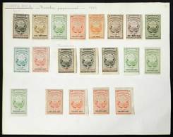 COSTA RICA: Two Old Album Pages With 38 Revenue Stamps Issued In 1883, 5c. To 25P., Including Some Varieties, VF General - Costa Rica