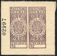 CUBA: Matrícula Ordinaria, Year 1894, 7.50P., Mint Original Gum, VF - Sonstige & Ohne Zuordnung