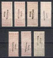 SPAIN: GIROS: 7 Revenue Stamps Overprinted IMPUESTO DE GUERRA, Mint Original Gum, Very Fine Quality, Including Several H - Revenue Stamps