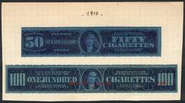 UNITED STATES: CIGARETTES: Year 1910, 2 Examples For 50 And 100, Little Defects, Interesting! - Steuermarken