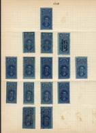 UNITED STATES: CIGARETTES: Year 1910, 2 Old Album Pages With 27 Stamps For 5, 8, 10, 15 And 20, Including A Vertical Pai - Revenues