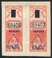 UNITED STATES: LOCK SEAL: In Red With Letters In Black, Series X, Beautiful Pair, VF Quality! - Steuermarken