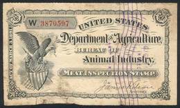 UNITED STATES: MEAT INSPECTION STAMP: Year 1891, Series W, Little Defects, Very Nice! - Revenues