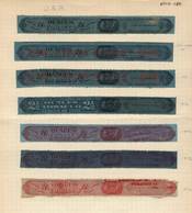 UNITED STATES: TOBACCO STRIPS TAX PAID STAMPS: 2 Album Pages From An Old Collection, With 17 Stamps (mounted With Hinges - Fiscaux