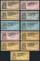 UNITED STATES: MISSOURI: Gasoline Inspection Stamps, Circa 1909, 11 Stamps Between 1 Bbl And 100 Bbl, Fine To Excellent  - Fiscali