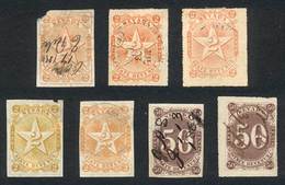 UNITED STATES: NEVADA: Documentary Tax Stamps, Year 1865, 2c. And 50c., 7 Used Stamps, Fine To VF General Quality (one O - Revenues