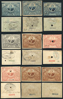 MEXICO: CONTRIBUCIÓN FEDERAL: Year 1876, 9 Examples Of Values Between 1c. And 1P., Very Fine General Quality, Scarce! - Mexiko