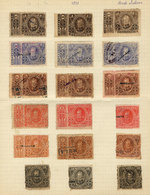 MEXICO: National Taxes, RENTA INTERIOR (Internal Revenue):  Year 1893, 3 Album Pages Of An Old Collection With 43 Stamps - Mexiko