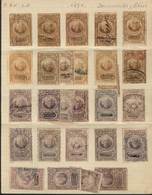 MEXICO: DOCUMENTS AND BOOKS: Year 1874, Album Page Of Old Collection With 27 Stamps Of 1c. And 3c., Fine General Quality - Mexique