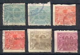 MEXICO: PRECIOUS METALS: Year 1897, 6 Stamps Between 10c. And $100, Fine General Quality, Rare! - Mexico