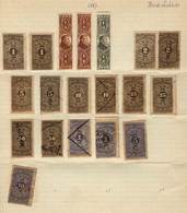 MEXICO: RENTA INTERIOR: Year 1887, 2 Album Pages Of An Old Collection With 30 Stamps, Between ¼c. And $10, Fine General  - Mexique