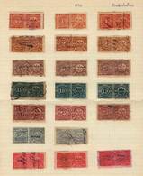 MEXICO: RENTA INTERIOR: Year 1894, 2 Album Pages Of An Old Collection With 33 Stamps, Between ¼c. And $1, Fine General Q - Mexico