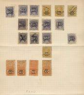PERU: Years 1870/1, Album Page Of An Old Collection With 19 Overprinted Stamps (varied Departments), Fine General Qualit - Pérou