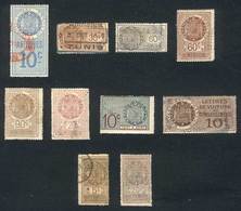 TUNISIA: 10 Old Revenue Stamps, Very Fine Quality! - Other & Unclassified