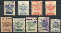 URUGUAY: CONSULAR SERVICE: Years 1889 And 1894, 9 Revenue Stamps, Fine General Quality (some With Defects), Low Start! - Uruguay