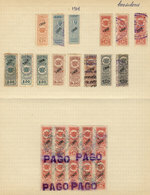 URUGUAY: CONSULAR SERVICE: Year 1906, Album Page Of An Old Collection With 14 Stamps And One Block Of 10 Of 1P., Fine Ge - Uruguay