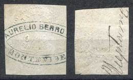 URUGUAY: DOCUMENTS: Year 1876, Used Revenue Stamps Of 10c. And 5P., VF Quality! - Uruguay