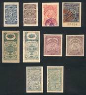 URUGUAY: Lot Of 10 Revenue Stamps, Very Interesting! - Uruguay