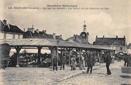 91-MONTLHERY- UN JOUR DE MARCHE , LES HALLES ONT ETE DEMOLIES EN 1916 - Montlhery