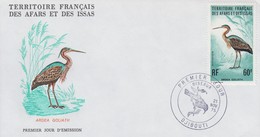 Enveloppe  FDC  1er  Jour  TERRITOIRE  FRANCAIS   Des   AFARS  Et  ISSAS     Oiseaux  1975 - Cicogne & Ciconiformi