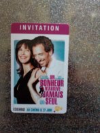 FRANCE CARTE CINEMA CARLTON INVITATION FILM UN BONHEUR.....MARCEAU GAD ELMALEH NEUVE MINT RARE - Movie Cards