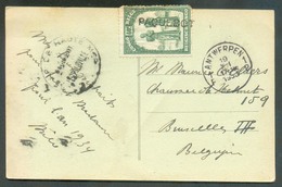 40c. Annulé Par La Griffe PAQUEBOT Sur CV (Sta Cruz De TENERIFE) Obl. Sc ANTWERPEN 19-XII-1933 + Sc COURRIER DE HAUTE ME - Brieven En Documenten