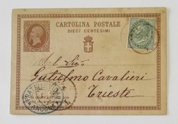 Cartolina Postale Da 10 Cent. + 5 Cent. Per L'estero (Trieste) - 01/05/1877 - Entero Postal
