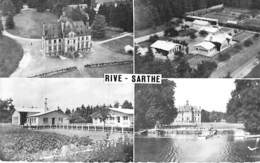 72 - RIVE SARTHE ( Près De MALITORNE) Jolie Multivues - CPSM Village Dentelée Noir Blanc Format CPA - Sarthe - Autres & Non Classés