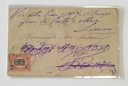 Biglietto Augurale Livorno-Firenze - 01/08/1879 Affrancato Con 0,05 Sovrastampa 2c - Oficiales