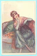 CPA Carte Postale, Cartolina Postale. Bompard. Donnina, Jeune Femme Sur Le Divan. Art Déco, Années 1920 - Bompard, S.