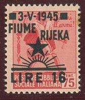 ITALIA - OCC. JUGOSLAVA DI FIUME SASS. 21 NUOVO - Ocu. Yugoslava: Fiume