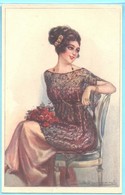CPA Carte Postale, Cartolina Postale. Bompard. Donnina, Jeune Femme Sur La Chaise. Art Déco, Années 1920 - Bompard, S.