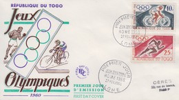 Enveloppe  FDC  1er  Jour   TOGO   Jeux  Olympiques   ROME   1960 - Zomer 1960: Rome