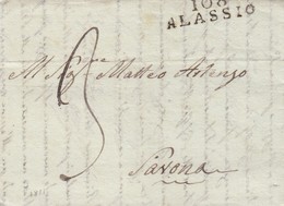 MONTENOTTE. LETTRE. 108/ALASSIO. 21 9 1811. POUR SAVONA. TAXE PLUME 3. CORRESPONDANCE EN ITALIEN - 1792-1815: Départements Conquis