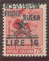 ITALIA - OCC. JUGOSLAVA DI FIUME SASS. 21g NUOVO - Yugoslavian Occ.: Fiume