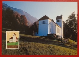 LIECHTENSTEIN KAPELLE SANKT THERESIA SCHAANWALD MAUREN 2001 MAXIMUM CARD - Cartas & Documentos